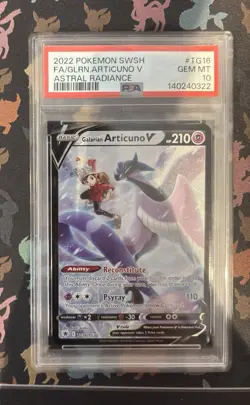 PSA 10 Galarian Articuno V Full Art SWSH TG16/TG30 Astral Radiance 2022 Pokemon - Image 3