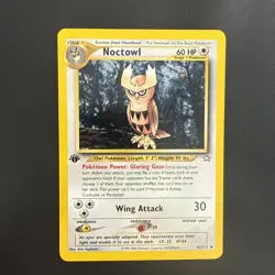 1st Edition Noctowl 42/111 Neo Genesis Uncommon Pokemon Card WOTC MP - Image 1