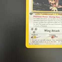 1st Edition Noctowl 42/111 Neo Genesis Uncommon Pokemon Card WOTC MP - Image 4