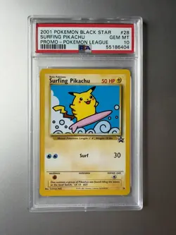 Surfing Pikachu 28 Pokemon League Black Star Promo PSA 10 - Image 5