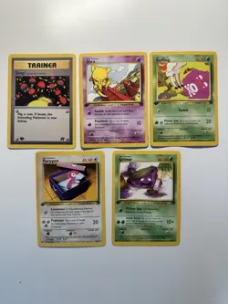 Pokemon Team Rocket 1st Edition Abra 49 Porygon 48 Grimer 57 Koffing 58 Lot 2000 - Image 1