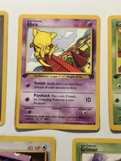 Pokemon Team Rocket 1st Edition Abra 49 Porygon 48 Grimer 57 Koffing 58 Lot 2000 - Image 2