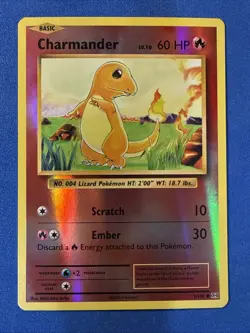 Pokemon TCG Charmander Evolutions Reverse Holo Card 9/108 Common NM - Image 1