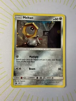 Meltan SM177 Sun & Moon Holo Ultra Rare Black Star Promo Pokemon Card - Image 1