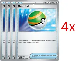 4x Nest Ball Playset | Pokemon TCG PAF 084 & SVI 181 - Near Mint - Image 1