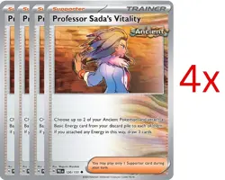 4x Professor Sada's Vitality Playset | Pokemon TCG PRE 120 & PAR 170 - Near Mint - Image 1