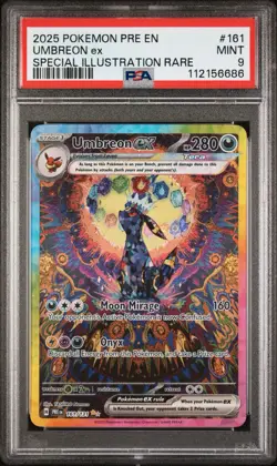 2025 POKEMON PRE EN-PRISMATIC EVOLUTIONS #161 UMBREON EX SIR SUNBREON PSA 9 - Image 1