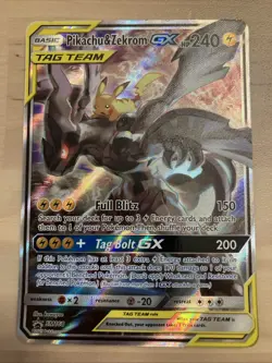 Pokemon Pikachu & Zekrom GX TCG Sun & Moon SM168 Holo Promo - Image 1