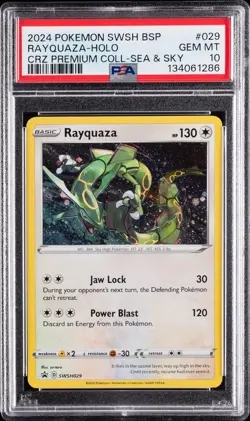 2024 POKEMON SWSH BLACK STAR PROMO #029 RAYQUAZA-HOLO PSA 10 - Image 1