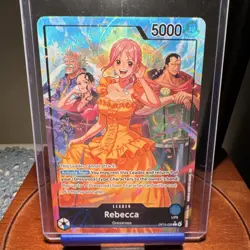Bandai One Piece CCG Rebecca Leader Dressrosa OP15-039 Holo Card - Image 1