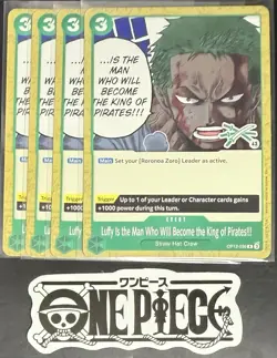 4x One Piece OP12-039 R Luffy is...- English - Regular - Play Set - LD01 - NM/M - Image 1