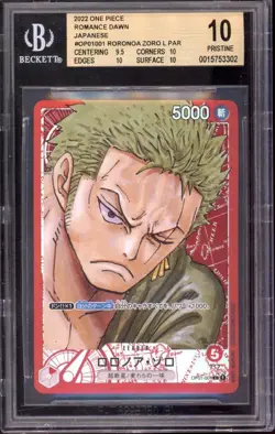 ROMANCE DAWN Alternate Art Zoro Law Luffy L One Piece 2022 OP01 Japanese BGS 10 - Image 2