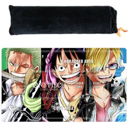 Zoro Luffy Sanji One Piece Playmat With Zones TCG Card Game OPCG Play Mat + Bag - Image 1