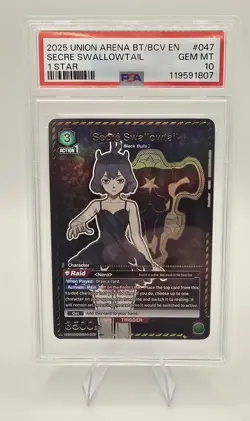 Secre Swallowtail SR* 1-Star Alt Art Union Arena Black Clover Eng PSA 10 - Image 1