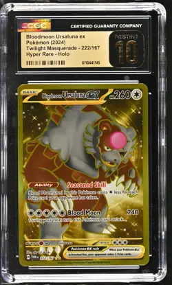 Bloodmoon Ursaluna ex CGC 10 094/066 Crimson Haze Ultra Rare Holo Pokemon Card - Image 1