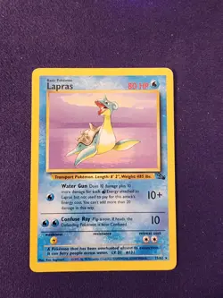 Pokemon Card Lapras Fossil Unlimited Rare Regular (Non-holo) 25/62 MP - Image 1