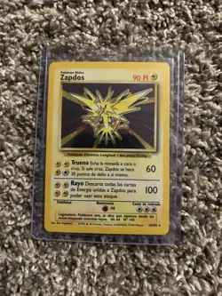 Pokemon TCG Zapdos Base Set Holo Unlimited Rare Card 16/102 Spanish Edition HP - Image 1