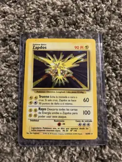 Pokemon TCG Zapdos Base Set Holo Unlimited Rare Card 16/102 Spanish Edition HP - Image 2