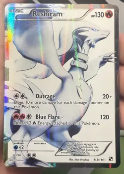 Pokemon TCG Reshiram Black and White Holo Card 113/114 2011 Full Art Edition - Image 3