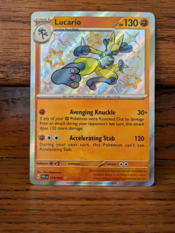 Pokemon SV Paldean Fates Lucario Shiny Rare Holo Card 174/091 - Image 1