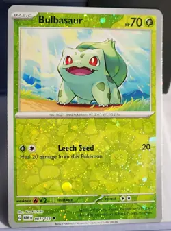 Bulbasaur Pokemon Cosmos Holo 001/165 EN 151 Promo Costco Exclusive With Swirl - Image 1