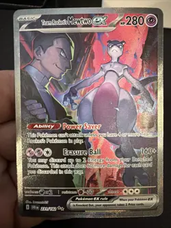 Pokemon TCG Destined Rivals Team Rockets Mewtwo EX Card 231/182 LP - Image 1
