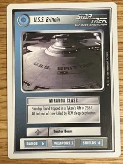 Star Trek CCG 1E WB94 Alpha USS BRITTAIN Rare Card - Image 1