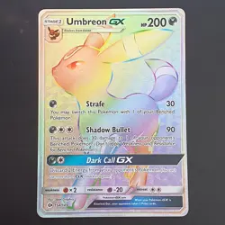 Umbreon GX 154/149 Rainbow Rare Sun & Moon Pokemon Card - Image 1