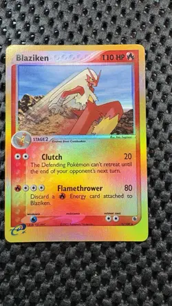 Blaziken 15/109 EX Ruby & Sapphire Pokemon Card Reverse Holo Foil Rare MP - Image 2