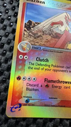 Blaziken 15/109 EX Ruby & Sapphire Pokemon Card Reverse Holo Foil Rare MP - Image 5