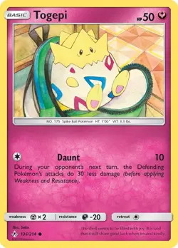Togepi 136/214 Common SM - Unbroken Bonds Pokemon Card - Image 1