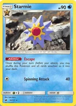 Starmie 16/111 Rare Yuko Morii SM - Crimson Invasion Pokemon Card - Image 1