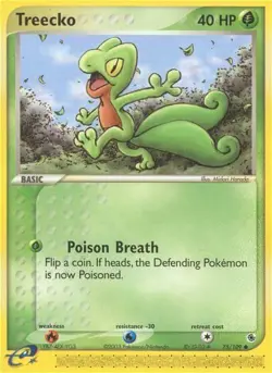 Treecko 75/109 Common Ruby and Sapphire Pokemon Card - Image 1