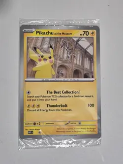Pikachu At The Museum Pokemon X Natural History Museum. Jumbo Promo Card. Sealed - Image 1