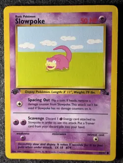 Pokemon Slowpoke Fossil 1st Edition 55/62 Basic 50 HP English Card - Image 1