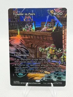 MTG Trouble in Pairs (Borderless) Foil PZA 3 TMNT - Image 1