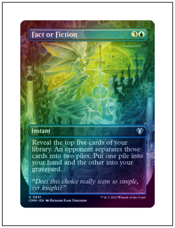 1x Fact or Fiction, Borderless Art Foil, Magic MTG NM - Image 1