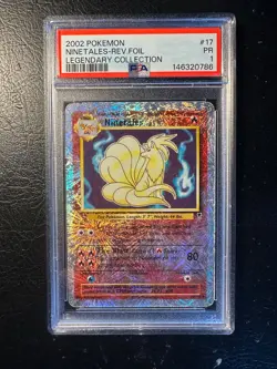 2002 POKEMON LEGENDARY COLLECTION NINETALES REVERSE FOIL 17 Graded PSA v1 PR - Image 1
