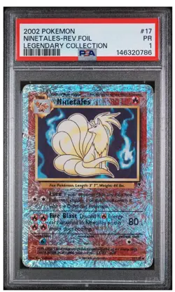 2002 POKEMON LEGENDARY COLLECTION NINETALES REVERSE FOIL 17 Graded PSA v1 PR - Image 2