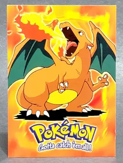1999 Topps Pokemon Movie Animation Edition Blue Logo #E6 Charizard LP - Image 1
