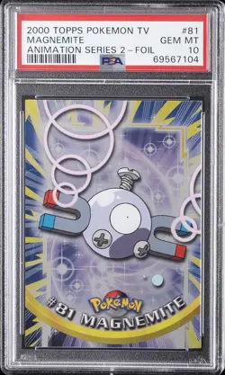 2000 TOPPS POKEMON TV ANIMATION SER 2 FOIL #81 MAGNEMITE PSA 10 - Image 1