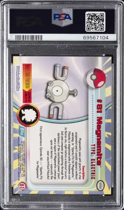 2000 TOPPS POKEMON TV ANIMATION SER 2 FOIL #81 MAGNEMITE PSA 10 - Image 2
