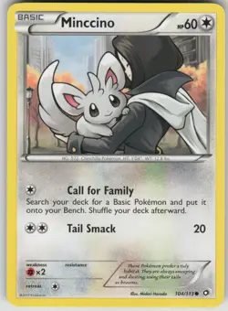 Pokemon TCG Minccino Common Legendary Treasures 104/113 - Image 1