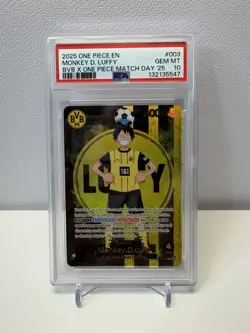 One Piece x Borussia Dortmund BVB Monkey D Luffy Exclusive Promo ST13-003 PSA 10 - Image 1