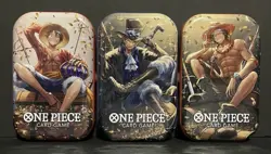 BANDAI ONE PIECE MINI TIN VOL 2 OP-13 LUFFY, ACE, SABO SEALED SET OF 3 IN STOCK! - Image 1