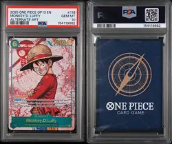 2025 One Piece OP13 En #118 Monkey D. Luffy Alternate Art PSA 10 GEM MINT - Image 3
