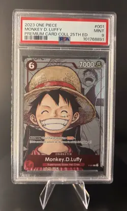 One Piece Monkey D Luffy P-001 25th Anniversary Promo PSA 9 English - Image 1