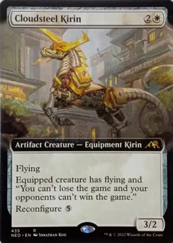 435 CLOUDSTEEL KIRIN EXTENDED ART RARE KAMIGAWA: NEON DYNASTY MTG CARD - Image 1
