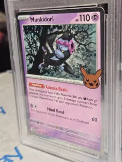 PSA 10 Gem Mint Munkidori Graded Pokemon Card #095 Trick or Trade 1 Swirl 2024 - Image 2
