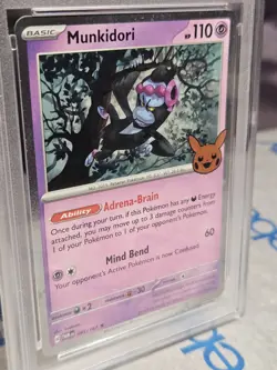 PSA 10 Gem Mint Munkidori Graded Pokemon Card #095 Trick or Trade 1 Swirl 2024 - Image 3